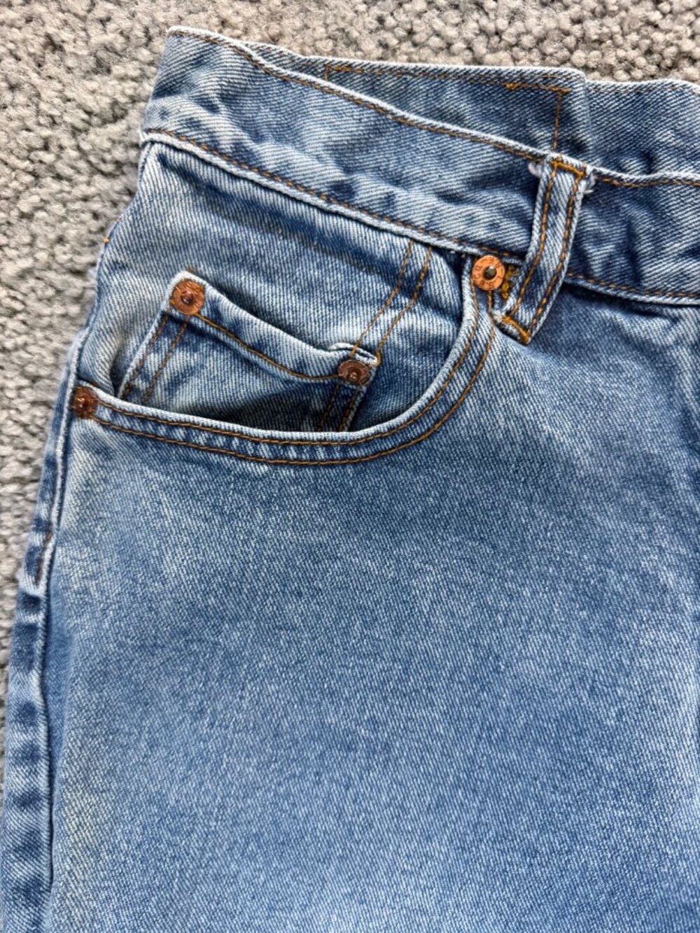 VTG 1998 Levi's 517 Made in USA Bootcut Jeans Distressed Light Wash 28x32 - Picture 6 of 14